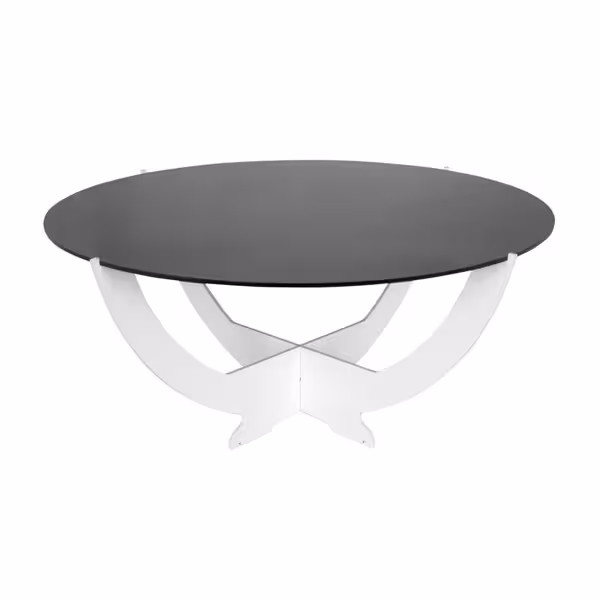 Octopus Buffet Riser Stand – Ø700 mm - White Powder-Coated Stainless Steel - Black Plexiglass - White Line
