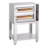 Elektrická pizza pec - 1110x940 mm - 4+4× Ø 34 cm - až 450 °C - Manuální - vč. podstavce