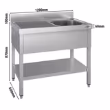 Evier ECO - 1200x600mm - avec fond & 1 cuve à droite