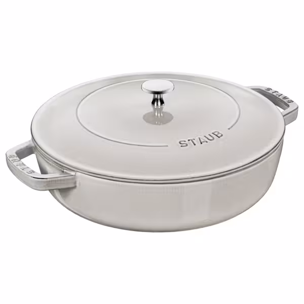 STAUB | BRAISERS - Sauteerpan met Chistera Drop Structure - Ø 280mm - Gietijzer - Witte truffel
