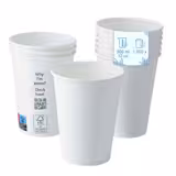 (1000 pcs) Couvercle réutilisable - Transparent - compatible avec 300ml Gobelet en carton Ø90mm Blanc