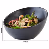 (6 قطع) سلطانية ZEN - ميلامين - 0.30 l - مربّع - 160x160x100 mm - قابل للتكديس | آمن لغسالة الصحون - أسود