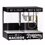 Commercial Popcorn Machine with Nacho Warmer - 1.31kW - 5kg/h - with 1 kettle - Black