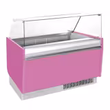 Vitrine à glace LIAM – 1560 mm – avec éclairage LED – pour 13 + 13 bacs – Rose