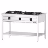Commercial Gas Range – 25.5 kW – 3 Burners – Open Design with Undershelf & Drip Tray