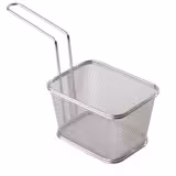 (6 unid) Cesto para batatas fritas - SNACKHOLDER - aço inoxidável - retangular - 130x105x90mm