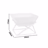 Stainless Steel Catering Buffet Stand with 1 Melamine Bowl – White - Square - 200 × 200 × 175 mm