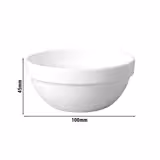 (6 st) Skål - FRIENDLY - PET - 0,15 l - rund - Ø 100 mm - stapelbar - vit