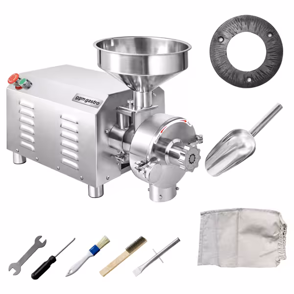 Electric grain mill – 80 kg/h – adjustable grinding degree – 1500 rpm