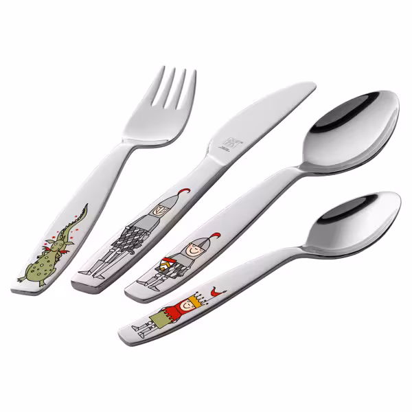 (4 pieces) ZWILLING | Ritter Eckbert Children's Cutlery Set – 18/10 Stainless Steel - Age 3+ - Rounded Edges