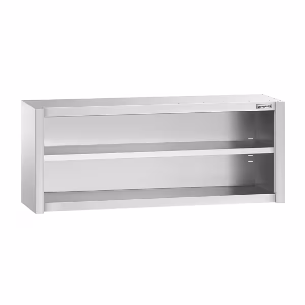 Armario de pared de acero inoxidable PREMIUM - 1800x400mm - abierto (sin puertas) - 650mm de alto