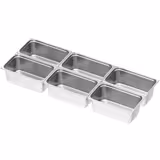 (6 stuks) Roestvrijstalen bakjes GN 1/1 - geperforeerd - hoogte: 200mm