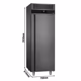 Zamrzivač nehrđajući čelik (inox) PREMIUM - GN 2/1 - 700 mm - 480 l - od -20 °C do -12 °C - s 1 staklena vrata - ventilirano hlađenje, automatsko odmrzavanje - Anthrazit