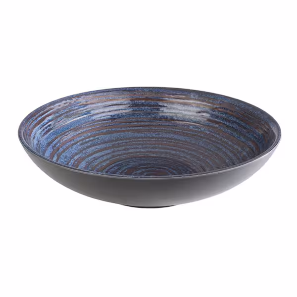 (6 stuks) Kom - LOOPS - Melamine - 2 liter - Ø 310mm - Blauw