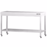 Table de travail en inox PREMIUM - 1800 x 800 mm - avec tablette inférieure et roulettes