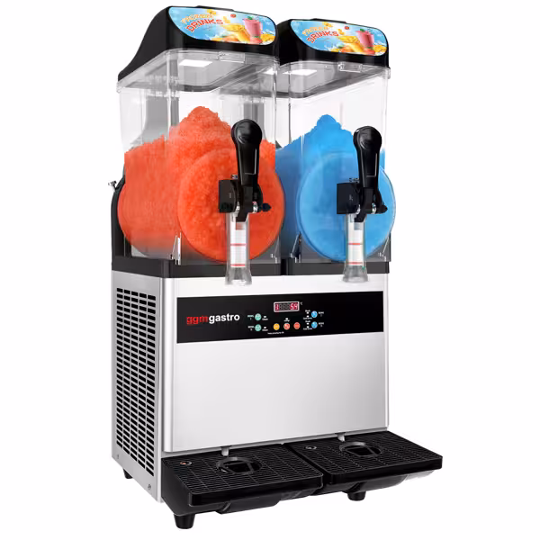 Commercial Slush Machine - 2x 12L - 850W - Digital - Black/Silver