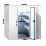 Cameră congelare - 1800x1200 mm - 2,65 m³ - cu perdea cu benzi PVC - izolație 120 mm