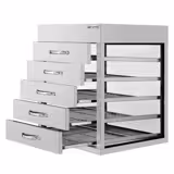 Steam Cooker / Dumpling Steamer - 2.5kW - Digital - incl. Steamer Cabinet Top with 5 Drawers