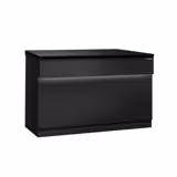 Kassentisch TORONTO - 1500mm - schwarze Front - schwarze Granit-Arbeitsplatte