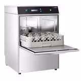 Dubbelwandige Compacte glazenspoelmachine - Mechanisch - 2,97kW - met afvoerpomp, wasmiddel- & glansspoelmiddeldoseerpomp