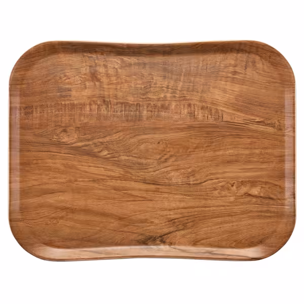 (12 stuks) CAMBRO | CENTURY™ - Glasvezel dienblad - rechthoekig - 430x330mm - Olijfbruin houtlook - Glad
