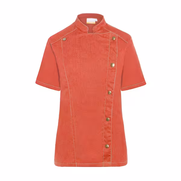 KARLOWSKY| Women's Short-Sleeve Chef Jacket – Denim-Style Vintage Red - ROCK CHEF Stage 2 - Size 54