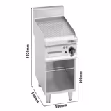 Elektro Bratplatte - 4 kW - Gerillt - inkl. Untergestell