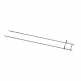 Spiedo doppio per girarrosto per pollo - 670x100x30mm - acciaio inox | manico in plastica - compatibile con serie EM420