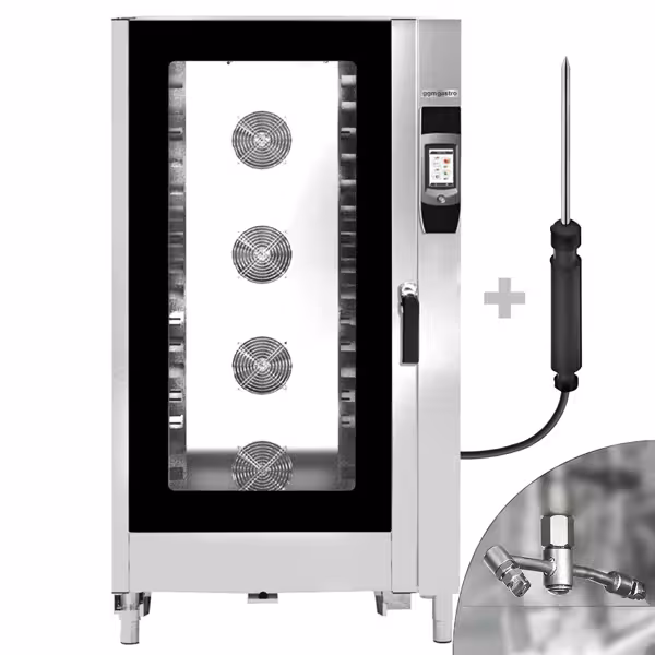 Combisteamer - Touch - 40x GN 1/1 of 20x GN 2/1 - incl. wassysteem & temperatuursensor - incl. dienbladwagen
