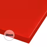 لوح تقطيع - 325x530mm - السماكة: 20mm - متوافق مع HACCP - بولي إيثيلين - أحمر - آمن لغسالة الصحون