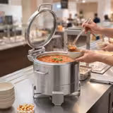 Edelstahl Chafing Dish - Rund - mit Soft-Close-Glasdeckel