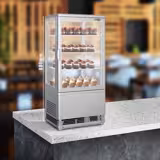 Tisch-Panoramavitrine - 68 Liter - 420mm - 3 Ablagen - Silber