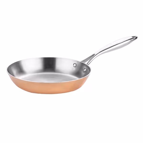 Padella - fondo spesso - 1 manico - Rame - fondo a 3 strati (acc.-allum.-rame) - Ø 280mm - Altezza: 55mm
