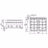 Gasherd - 16 kW - 4 Brenner