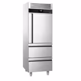 Armadio congelatore in acciaio inox PREMIUM - GN 2/1 - 700mm - 700L - fino a -20°C - con 1 porta in vetro & 2 cassetti