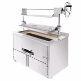 Barbecue au charbon de bois – 1340 mm – avec système de levage & 1 tiroir – grille : 1070 x 470 mm