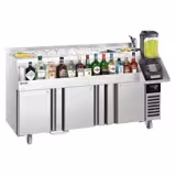 Bar kokteyl içecek soğutma tezgahı - 1600 mm - 235 litre - 3 kapılı ve 230 V prizli