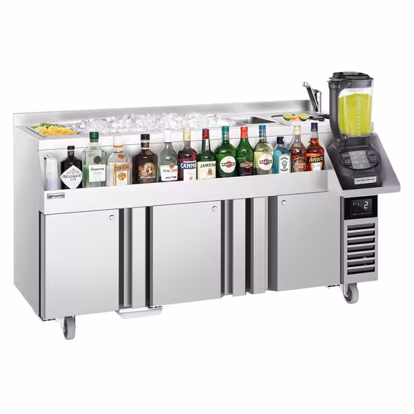 Cocktail voorbereidingstafel - 1600mm - 235L - 3 deuren & 230V stopcontact
