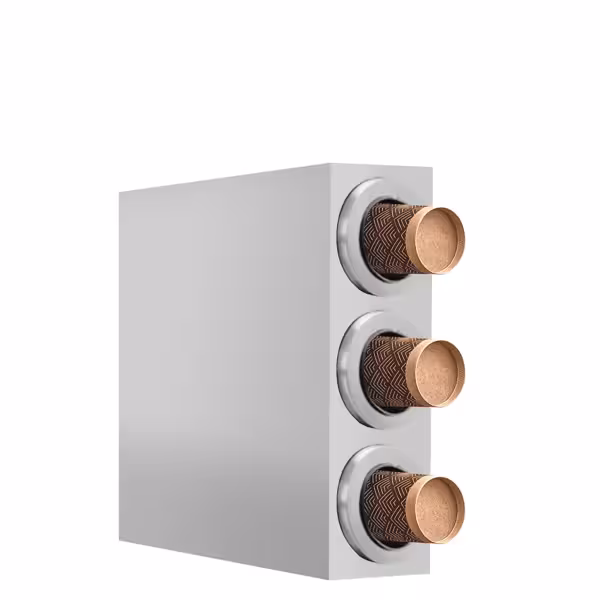 Driedubbele bekerdispenser - RVS - Ø56-89mm