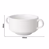 (6 τεμ.) BUDGETLINE | Mammoet - Κούπα σούπας - 300 ml - Λευκό