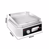 Plancha de asar eléctrica - 2,5 kW - Ranurada