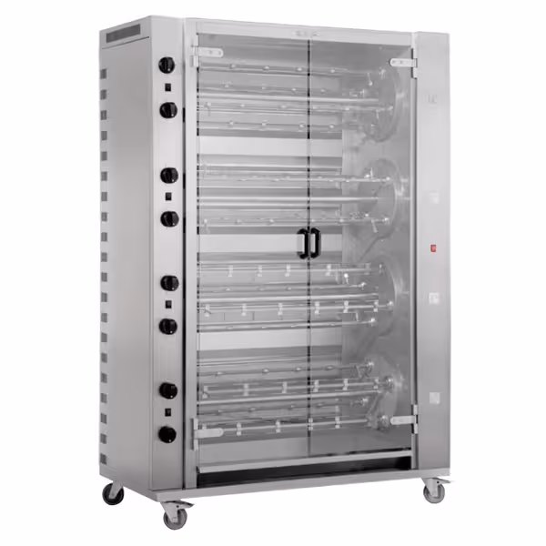 Gas kippengrill Rotisserie - 74,4kW - 16 spitten voor 96 kippen