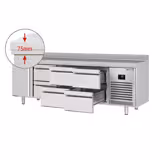 Table réfrigérée Premium PLUS – 2452×600 mm – avec 1 porte, 6 tiroirs – avec dosseret