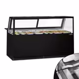 Koeltoonbank KAISA - 2000x1048mm - 560 liter - kleur zwart - dubbel glas - achterzijde 2 schuifdeuren - rechte ruit