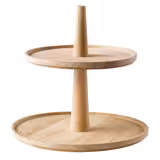 Етажерка VALO - дуб - кругла - нижній рівень: Ø 300 мм; верхній рівень: Ø 250 мм; 300x300 мм - 2-рівнева - висота: 280 мм