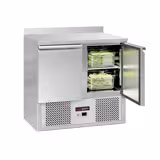 Stół chłodniczy ECO - 900x700mm - 240L - z 1 drzwiami - z 2 szufladami - z rantem