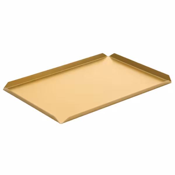 (5 stuks) Presenteerschaal - Aluminium - 400x150x10mm - champagner