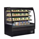 Vitrine murale réfrigérée - Libre-service - 1500mm - 480L - avec 3 étagères - arrière fermé - Noir