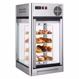 Countertop 4-Sided Glass Display Fridge - 108L - 470mm - Double glazing - square - with 4 rotating shelves - 1 glass door - for patisserie