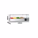 Vitrina refrigerada PREMIUM - 1,2 m x 0,4 m - para 4 contenedores GN 1/3